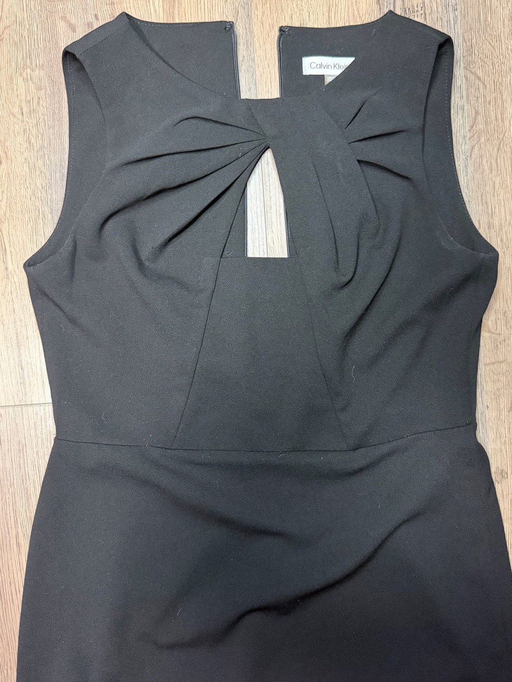 Calvin Klein Black Textured Fabric Dress